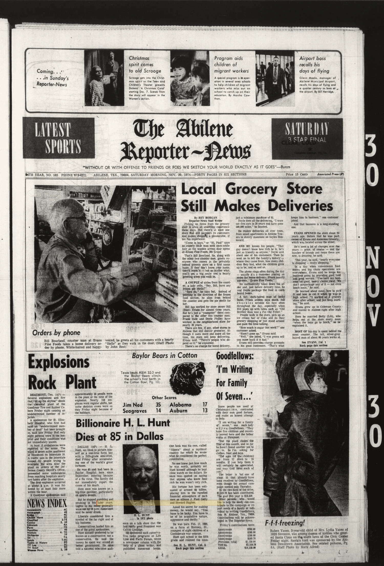The Abilene Reporter-News (Abilene, Tex.), Vol. 94, No. 165, Ed. 1 Saturday, November 30, 1974